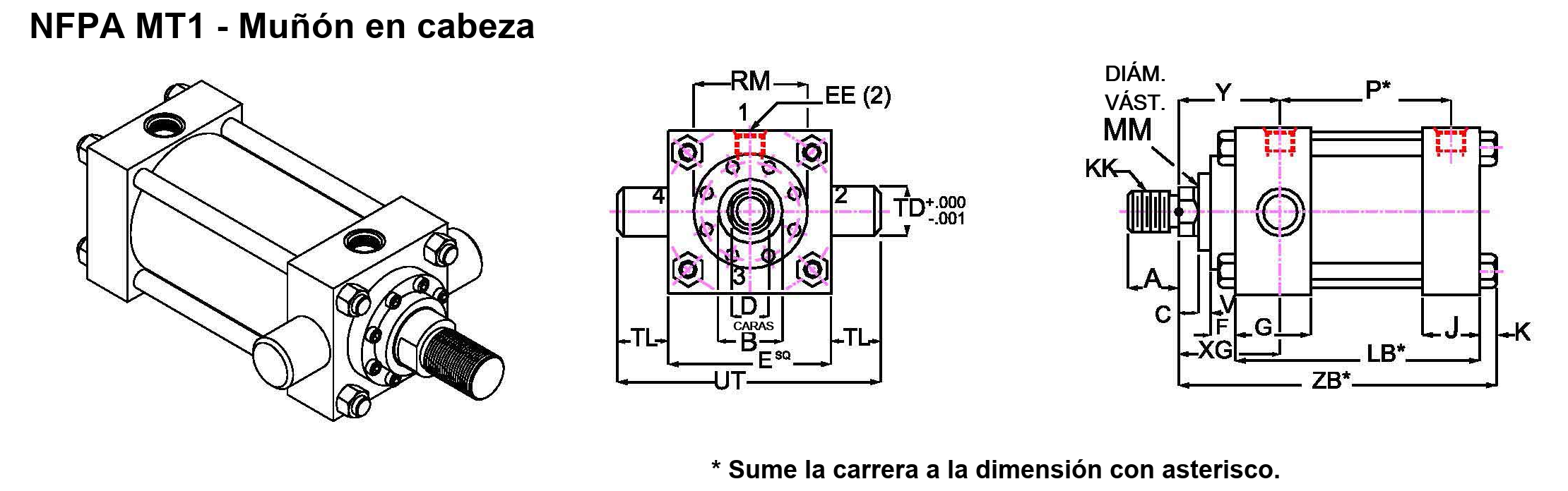 NFPA MT1, muñón en cabeza