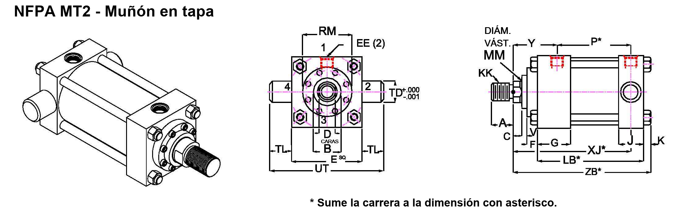 NFPA MT2, muñón en tapa