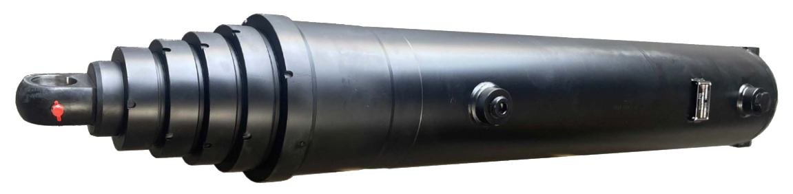 Pin-mount and trunnion-mount telescopic cylinder